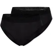 Schiesser Rio Period Panties, 2-Pack, Black Lace - Care - Black - L