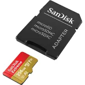 SanDisk 256GB Extreme, microSDXC -muistikortti, UHS-I V30 U3 A2, 190/130 MB/s