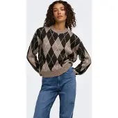 JDY Jdybianka L/S Argyle Pullover Knt Noos - Brown - M