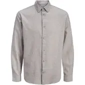 Jack & Jones Jjesummer Linen Blend Shirt L/S Sn - Grey - M
