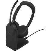 Jabra Evolve3 65 MS -langaton stereokuulokemikrofoni + USB-C-sovitin ja latausteline, musta