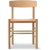 Fredericia Furniture J39-tuoli Vaalealuustettu tammi-nahka Omni 307 Cognac