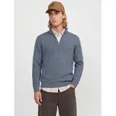 Jack & jones Jprmilano Stitch Knit Half Zip Sn - Blue - M