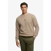 Superdry for man. M2014441A Micro Logo Crew Sweatshirt beige (M), Casual, Cotton