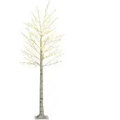 Keinokuusi LED-valoilla, 180 LED-valoa, Valkoinen, 21,5 × 180 × 21,5 cm