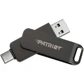 Patriot – Patriot pendrive Rage R550 64GB black metal case USB-C and USB-A 3.2 Gen 1 100 MB/s (PE64GR550DSAD)
