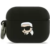 Karl Lagerfeld AirPods Pro 3 Karl Head 3D Silikonikotelo - Musta
