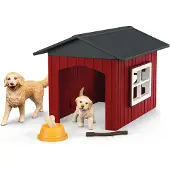 Schleich Dog Kennel With 2 Golden Retrievers - Multi/patterned - ONE SIZE