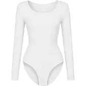 Cfab Muotoileva body 'Longsleeve Bodysuit Sculpting Shapewear with Briefs' valkoinen