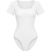 Cfab Muotoileva body 'T-Shirt Bodysuit Sculpting Shapewear with Briefs' valkoinen
