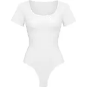 Cfab Muotoileva body 'T-Shirt Bodysuit Sculpting Shapewear with String' valkoinen