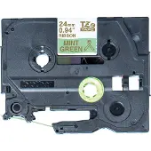 Brother TZeR satin tape 24mm x 4m gold on mint green