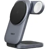 Aukey 3in1 kokoontaitettava langaton laturi (harmaa)