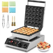 OEM Mini hollantilainen pannukakkugrilli, 25 kpl 43 mm:n halkaisijaltaan oleva Dorayaki-leipuri, 1700 W:n kaupallinen sähköinen Poffertjes-grilli, tarttumaton ruostumaton teräs, lämpötilan ja ajan s