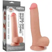 Lovetoy Skinlike Soft Dong realistinen dildo imukupilla 23 cm Ihonvärinen