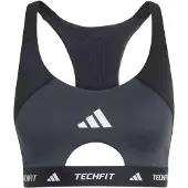 Adidas Urheilurintaliivit 'TECHFIT Workout Color Block Medium Support' grafiitti / musta / valkoinen