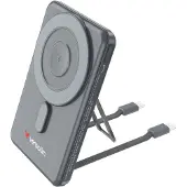 Verbatim 5000mAh Charge 'n' Go, varavirtalähde telineellä, Magsafe, 2x USB-C PD, harmaa