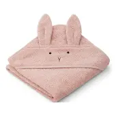 Liewood Albert kylpypyyhe hupulla 70x70 cm Rabbit rose.