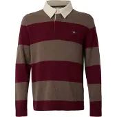 Gant Barstriped Lambswool Rugger - Burgundy - M