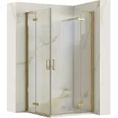 REA Hugo suihkukaappi Kultaharjattu 90x90
