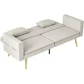 Aosom Sohvasänky Homcom 181x73x78,5cm, hiekan/kullan värinen
