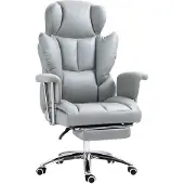 Aosom Toimiston tuoli Homcom 74x65x128cm, harmaa/hopea väri