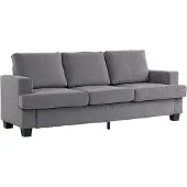 Aosom Trivietė sofa, šenilinis audinys, plieninis rėmas, pilka
