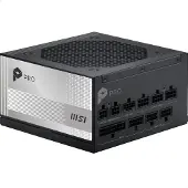 MSI PRO A1000PL PCIe5 1000 W 80 PLUS Platinum Musta moduulivirtalähde