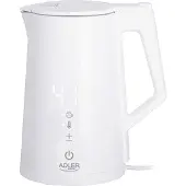 Adler AD 1345W -vedenkeitin, 1,7 l, 2200 W, valkoinen