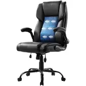 Vevor Ergonominen johtajan toimistotuoli musta, PU-nahka, säädettävä