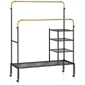 ProMotion Vaateripustin 135x54x167cm, musta/hopea