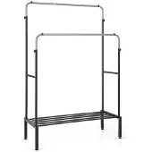 ProMotion Vaateripustin 108x50x125cm, musta/hopeanvärinen