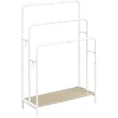 Songmics Vaateteline 70x30x100cm, valkoinen/vaaleanruskea