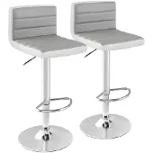ProMotion Setti 2 baarituolia 37x42x102cm, valkoinen/harmaa