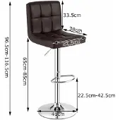 ProMotion 2 baarituolin setti 43x42,5x116,5cm, hopeanruskea