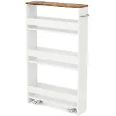 ProMotion Keittiövaunu 47,5x13x80,5cm, valko/ruskea
