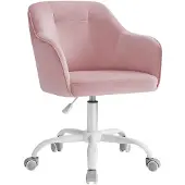 Songmics Toimistotuoli 64x64x93cm, pinkki/valkoinen