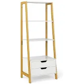 ProMotion Itsenäinen hylly 52x40x134cm, valkoinen/kultainen