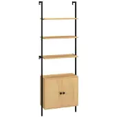 ProMotion Vapaan seisomisen hylly 60x30x184cm, vaaleanruskea/musta