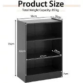 ProMotion Pystytettava hylly 50x30x75cm, mustan värinen