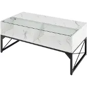 ProMotion Sohvapöytä 105x55x50 cm, valkoinen/musta