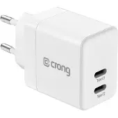 Crong Utra Compact GaN 35W PD 3.0 2x USB-C Charger (white)