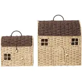 Ferm Living Casu talonmuotoiset säilytyskorit, 2 kpl Natural-tummanruskea