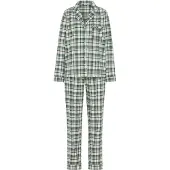LASCANA Pyjama ruskea / tummanvihreä / valkoinen
