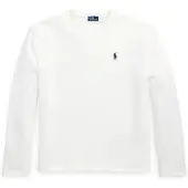 Ralph Lauren for woman. 211967105001 White cotton jersey knit t-shirt (L), Casual, Long sleeve