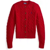 Ralph Lauren Cable-Knit Wool-Cashmere Cardigan - Red - S