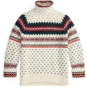 Ralph Lauren Fair Isle Wool-Blend Turtleneck Sweater - Cream - XS