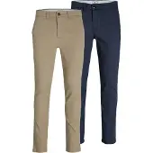 Jack & Jones Chinohousut 'Macro Dave' beige / laivastonsininen