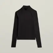G-Star Slim Rib Mock Neck - Black - Women
