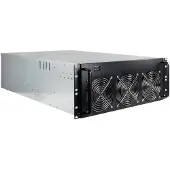 Inter-Tech 88887236, Teline, Palvelin, Musta, Harmaa, ATX, mikro ATX, Mini-ITX, Terästä, 4U